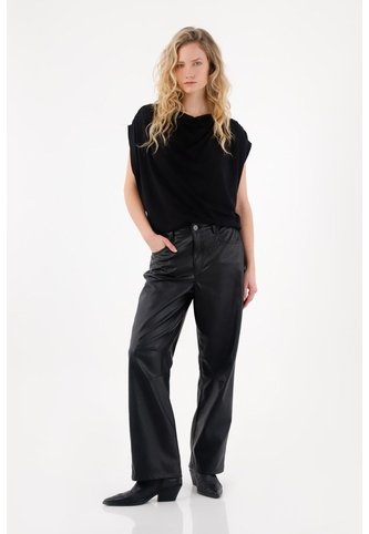 Tennis Pantalón En Cuero Sintético Negro Para Mujer Tennis
