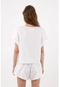 Tennis Camisa Relajada Con Escote V Calado De Algodón Blanco Para Mujer de Tennis