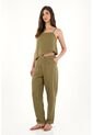 Pantalón Clásico Verde En 100% Lino Para Mujer de Tennis
