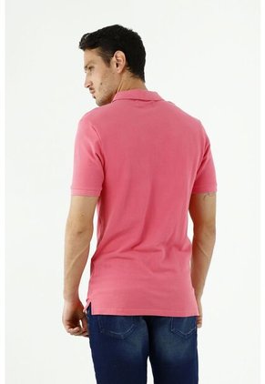 Camiseta Polo Rosada Con Bordado Para Hombre