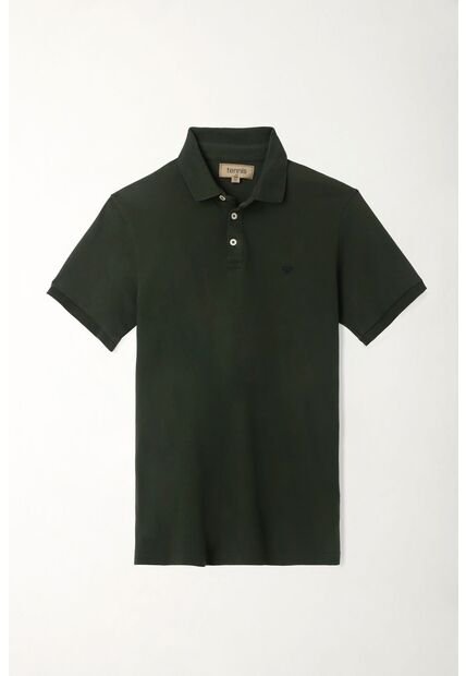 Tennis Polo Verde Cuello Tejido Para Hombre