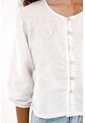 Camisa Blanca De Manga Larga Con Volumen Para Niña de Tennis
