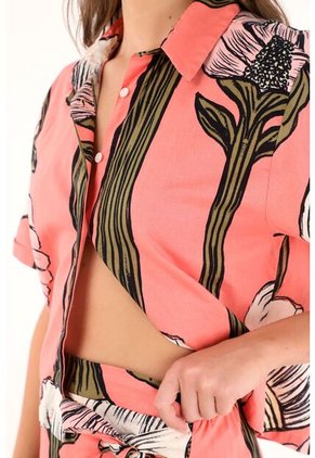 Camisa Con Estampado De Flores Para Mujer