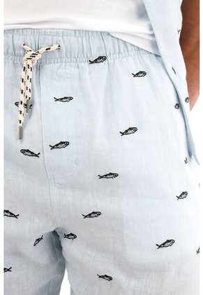 Tennis Bermuda Con Pretina Elástica Azul Para Hombre