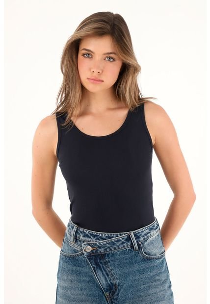 Camiseta Negra Ajustada Para Mujer
