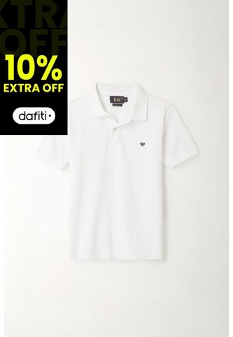 Polo Cuello Tejido Blanca Para Niño Tennis