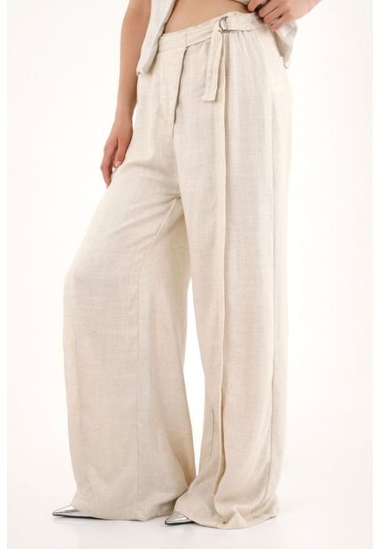 Pantalón Wide Leg Gris Para Mujer
