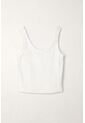 Tennis Camiseta Crop En Rib Blanca Para Mujer de Tennis