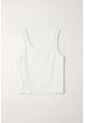 Tennis Camiseta Crop En Rib Blanca Para Mujer de Tennis
