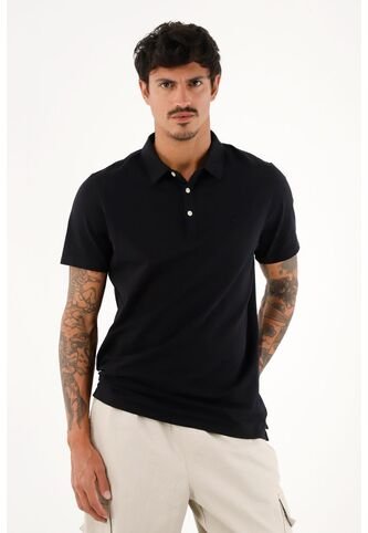 Tennis Polo Negra Con Raqueta Bordada Para Hombre Tennis