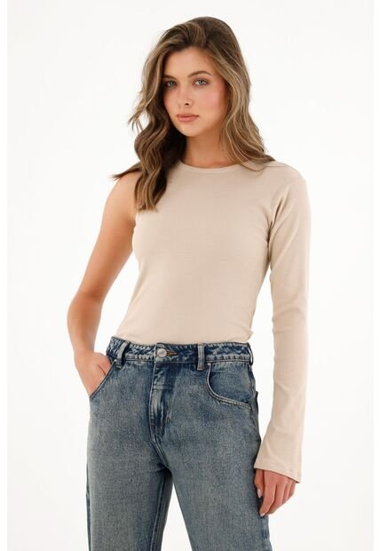 Tennis Camiseta De Una Sola Manga Café Para Mujer