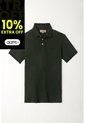 Tennis Polo Verde Cuello Tejido Para Hombre de Tennis