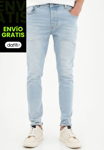 Tennis Jean Super Skinny Lavado Claro Para Hombre Tennis
