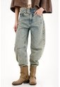 Tennis Jean Slouchy Con Doble Pretina Azul Para Mujer de Tennis