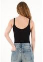 Tennis Camiseta Negra En Rib Manga Sisa Para Mujer de Tennis