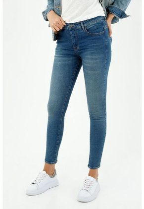 Jean Para Mujer Tennis, Jeans Super Slim Plano Cintura Con Pretina