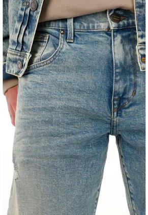 Tennis Jean Recto Con Dirty Azul Claro Para Hombre