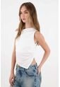 Tennis Camiseta Crop En Rib Blanca Para Mujer de Tennis