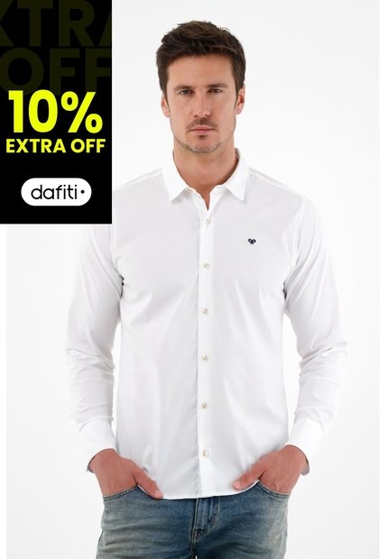 Tennis Camisa Blanca Manga Larga Para Hombre