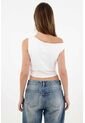 Tennis Camiseta Crop En Rib Blanca Para Mujer de Tennis