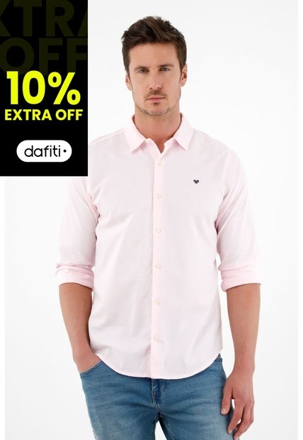 Camisa Rosada Manga Larga Para Hombre