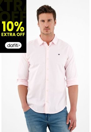 Camisa Rosada Manga Larga Para Hombre