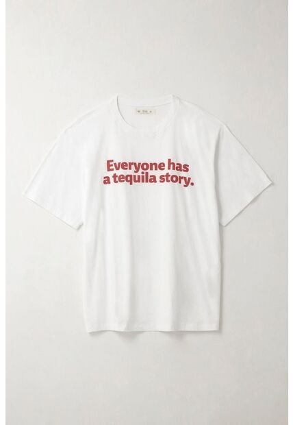 Tennis Camiseta Oversize Con Estampado Blanca Para Mujer