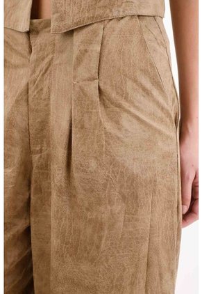 Tennis Pantalón En Cuero Sintético Café Para Mujer