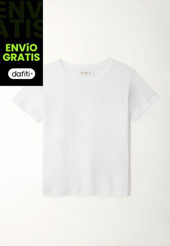 Tennis Camiseta Blanca Cuello Redondo Para Mujer Tennis