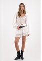 Tennis Camisa Con Transparencia Y Bordado Crudo Para Mujer de Tennis
