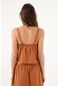 Tennis Top Crop Fit Relajado Con Bordado Floral En Terracota Para Mujer de Tennis