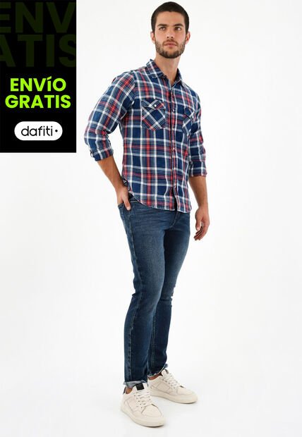 Camisa Tipo Leñadora Azul Para Hombre