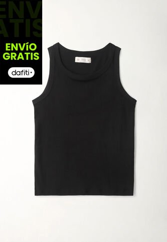 Tennis Camiseta Negra Manga Sisa Para Mujer Tennis