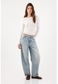 Tennis Jean Baggy Con Pierna Extra Amplia En Algodón Azul Claro Para Mujer de Tennis