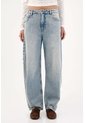 Tennis Jean Baggy Con Pierna Extra Amplia En Algodón Azul Claro Para Mujer de Tennis