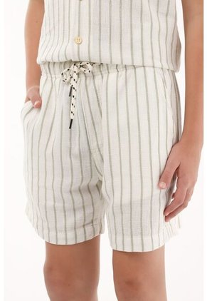 Bermuda Verde Con Diseño A Rayas Para Niño