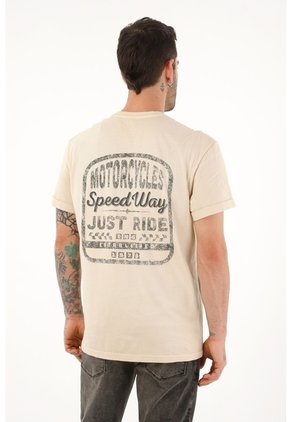 Camiseta Crudo Con Estampado Para Hombre