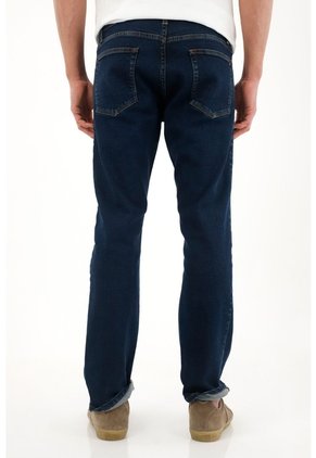 Tennis Jean Recto De Tiro Medio Azul Oscuro Para Hombre