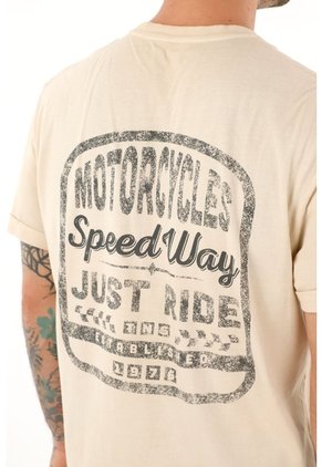 Camiseta Crudo Con Estampado Para Hombre