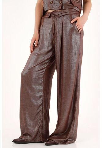 Tennis Pantalón Wide Leg Efecto Metalizado Para Mujer Tennis