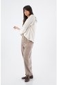 Tennis Buzo Para Mujer En Poliéster Marfil Relajado Con Cuello Envolvente de Tennis