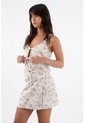 Tennis Camisa Para Mujer En  Marfil Fit Relajado Con Lazos Frontales de Tennis