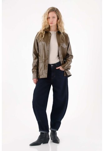 Tennis Jean Slouchy Con Prense Decorativo Azul Para Mujer Tennis