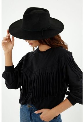 Sombrero De Mujer, Estilo Texano Color Negro