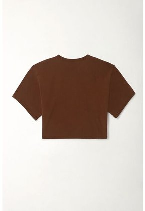 Tennis Camiseta Boxy Fit Con Estampado Texto Café Para Mujer