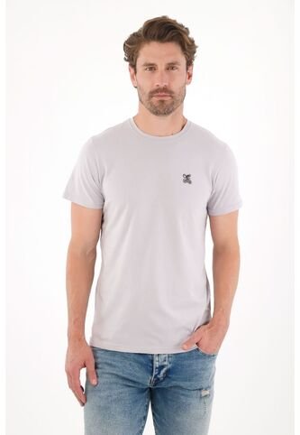 Tennis Camiseta Con Cuello Redondo En Rib Gris Para Hombre Tennis