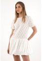 Tennis Vestido Corto Con Falda Abombachada Crudo Para Mujer de Tennis