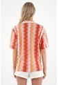 Camisa Tipo Bowling Estampada Para Mujer de Tennis