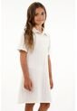 Vestido Corto Tipo Polo Crudo Para Niña de Tennis