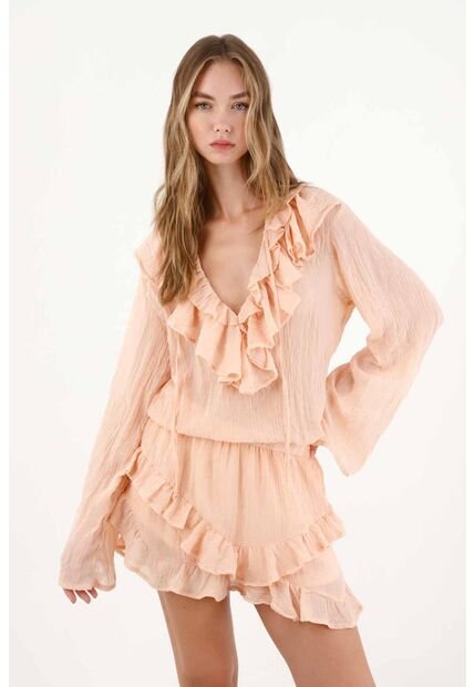 Tennis Vestido Corto Con Boleros Naranja Para Mujer